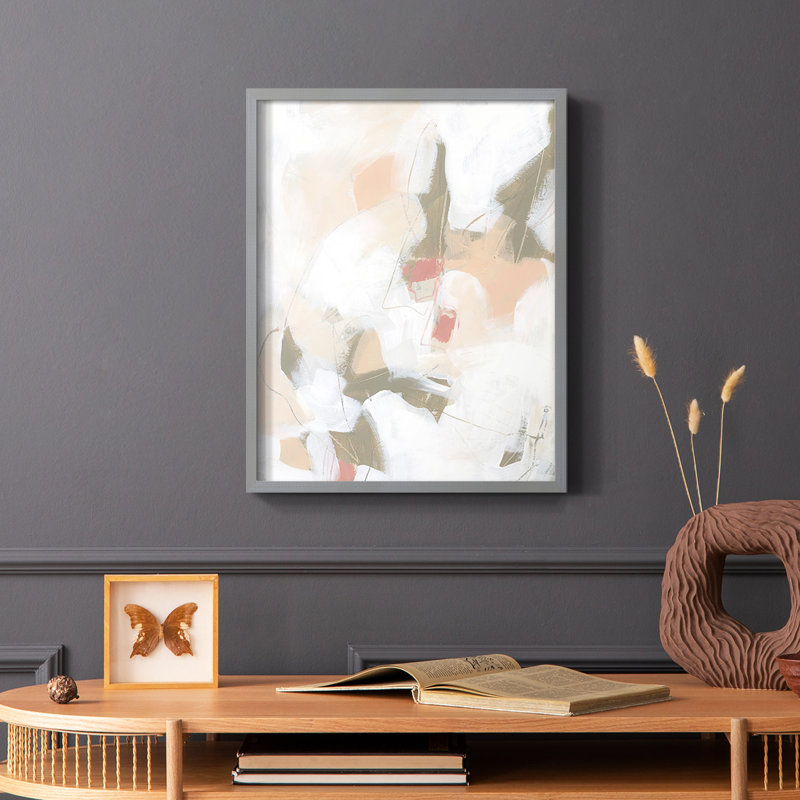 «Sand Story I», reproduction encadrée - bois massif, Cadre simple gris, H 10 po x l 8 po