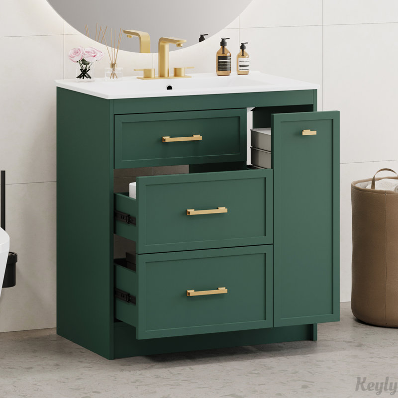 Classic 30" Bathroom Vanity Set, Frosty Green