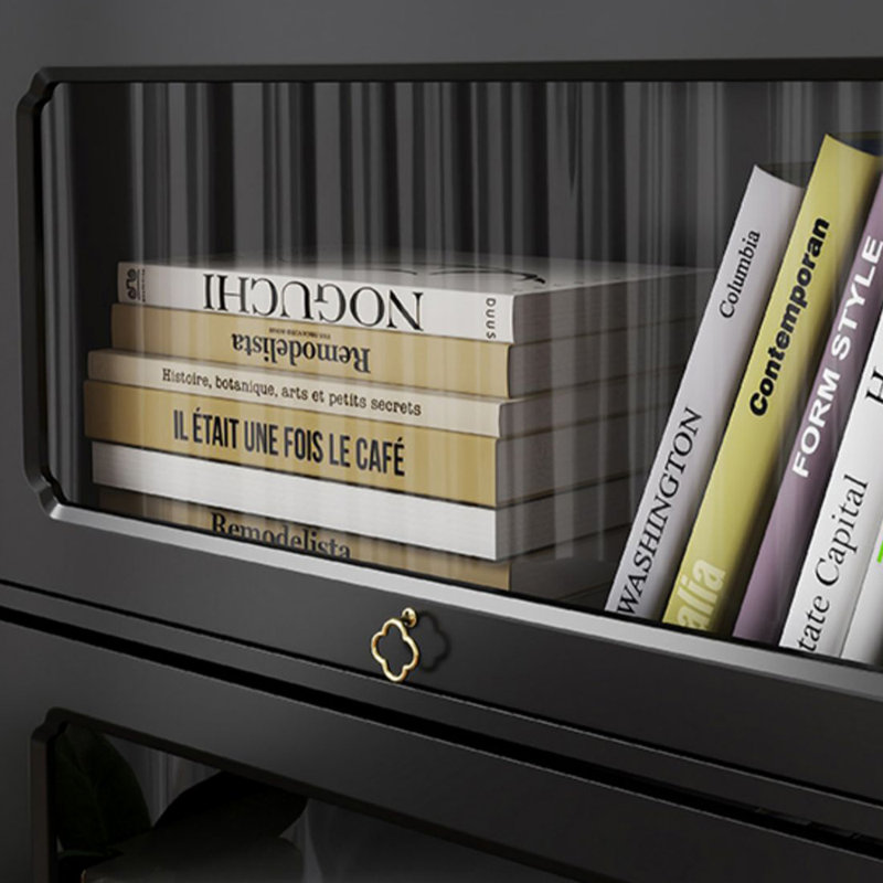 Bibliothèque américaine de luxe légère noire, (9 tablettes) H 66,81 po x l 98,04 po x P 13,78 po