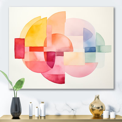 Pastel Color Geometric Ink Collage III - Geometric Wall Art