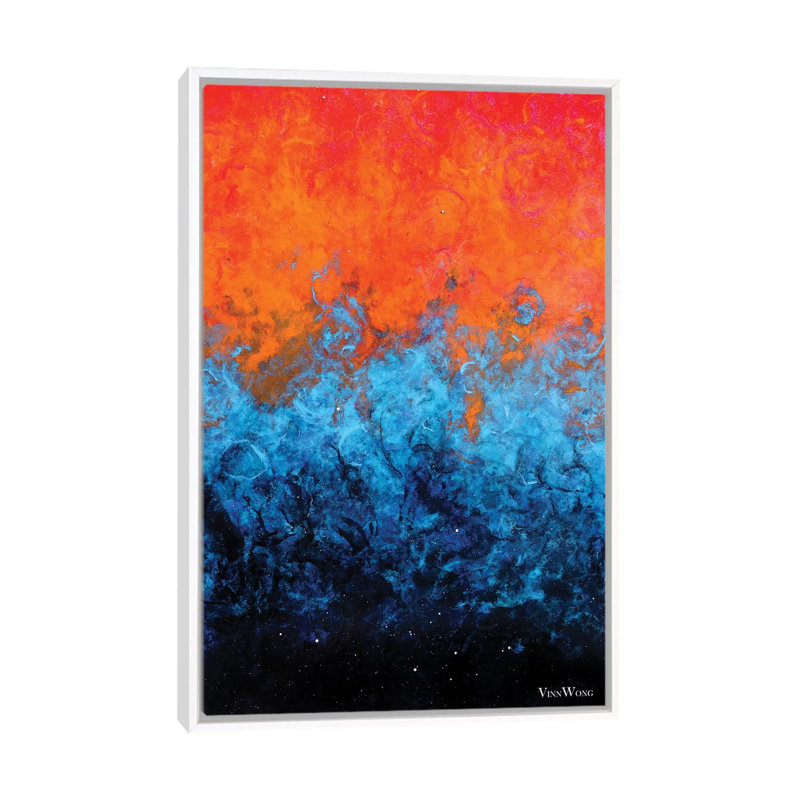 Mer de flammes par Vinn Wong - reproduction d'art, Aucun mat, H 40 po x l 26 po x P 1,5 po, Toile blanche encadrée