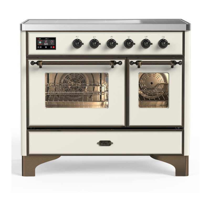 Majestic III Series 40 Inch Induction Range with 6 Induction Elements in Antique White (Burnished Trim), Antique White