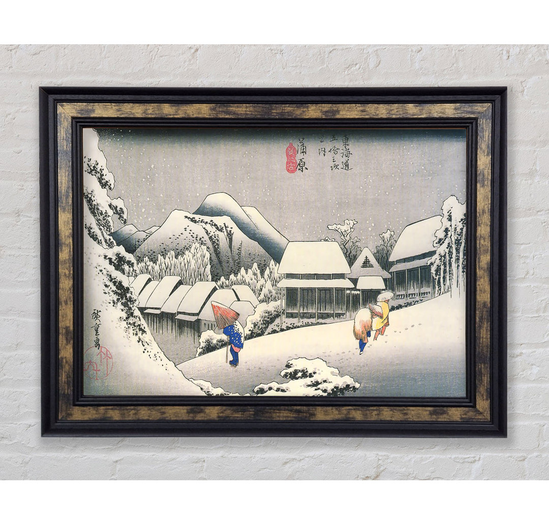 Hiroshige Ein Dorf im Schnee - Einzelne Bilderrahmen Kunstdrucke