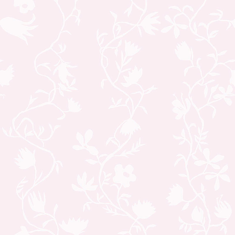 Rouleau de papier peint L 33 pi x l 20,5 po Susan Hable Flora, Rose