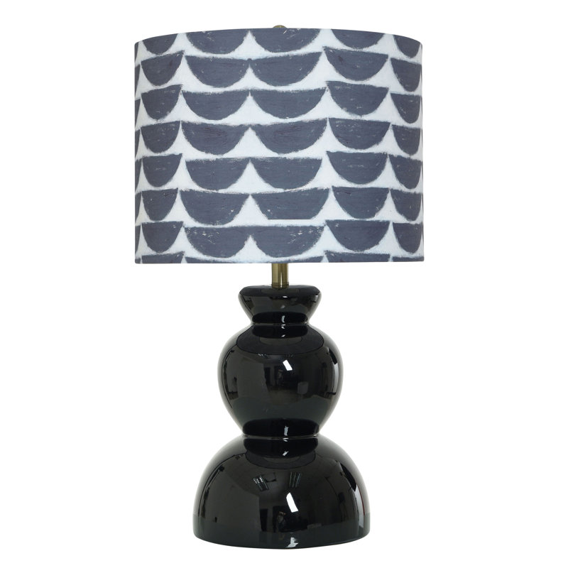 Norman Wyatt Home - Wedge - Lampe de table en céramique - Finition noir brillant