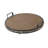 Liy 18 Inch Round Serving Tray, Beaded Brown Fir Wood, Metal Handles