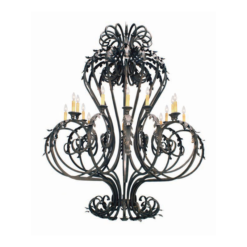 Josephine 16 - Light Chandelier, No Shade, Gilded Tobacco