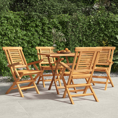 Chaise de terrasse pliante en teck Stephfan