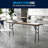 Rectangular Folding Training Table With Smooth Clear Coated Finished Top, Wood Training Table