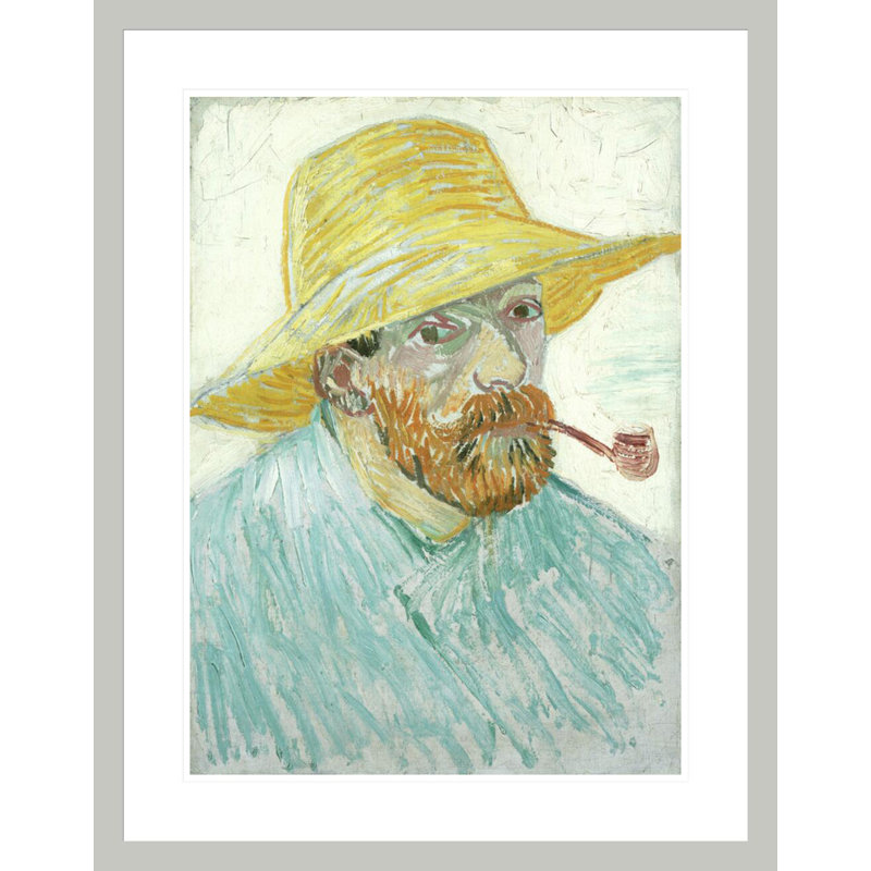 Autoportrait avec tuyau et chapeau de paille par Vincent van Gogh, 29,5 po H x 23,17 po L