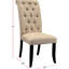 2 chaises de salle à manger contemporaines contemporaines - beige avec dossier et base en bois massif avec cadre noir antique
