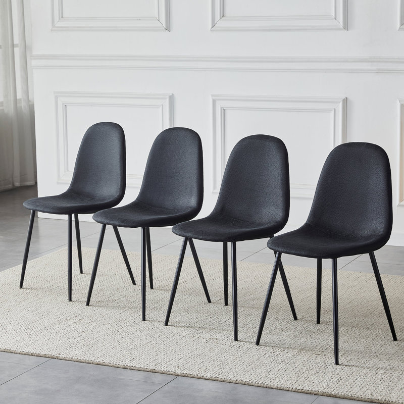 Lavisha 20'' H Fabric Upholstered Side Chair, Black, Black