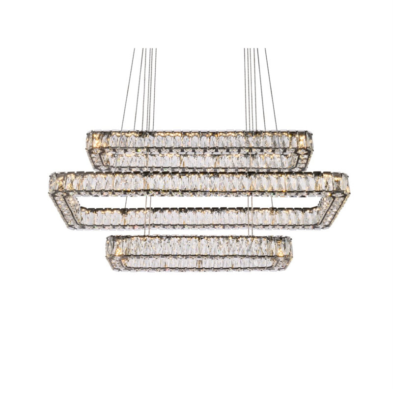 Maart 3 - Light LED Unique/Statement Pendant, 80" H x 42" W x 18" D, Black