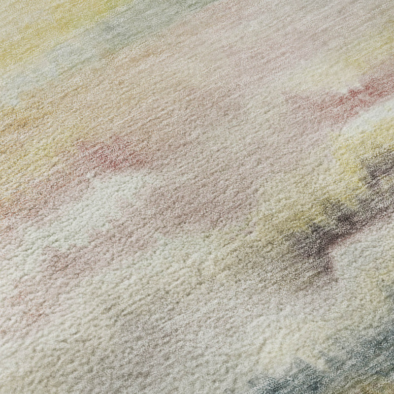 Premium Machine Washable Mayfield AMF2098 Striped Rug, Gold, 1'8" x 2'6"