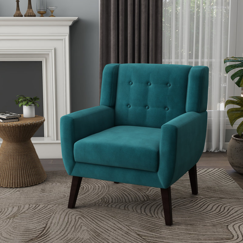 Stephanny Upholstered Armchair, Blue Velvet