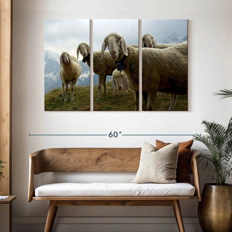 Brampt Piedmont Mountain Sheep, 32" H x 50" W