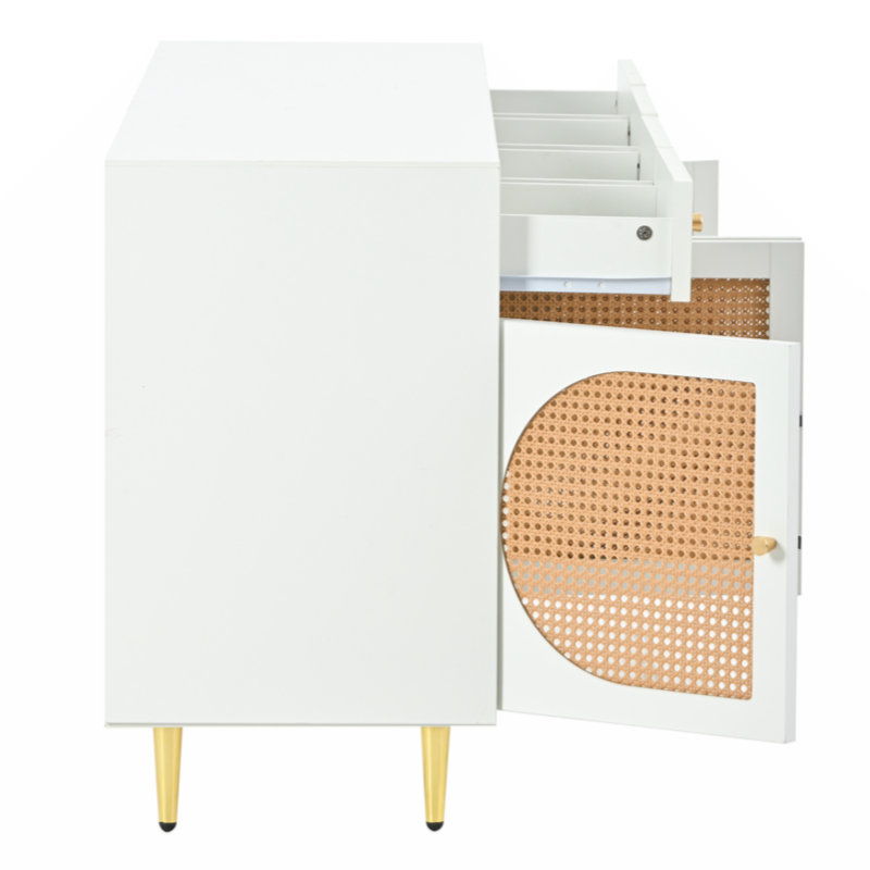 Crédence de rangement l 64,57 po Aravinthan, Blanc