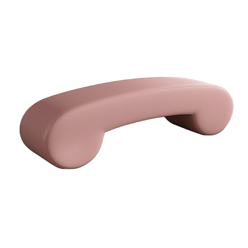 Banc rembourré en cuir Tierone Match, Rose