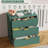 Green  3-Drawer Fluted Dresser – Vertical Nightstand with Gold Handles, Space-Saving Storage for Bedroom, Living Room, Hallway, Entryway-2084747576