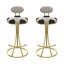 Ensemble de 2 tabourets de bar rembourrés à hauteur de comptoir Football pour tabourets de bar en métal en forme de S (structure dorée et dossier blanc crème)-2015347308