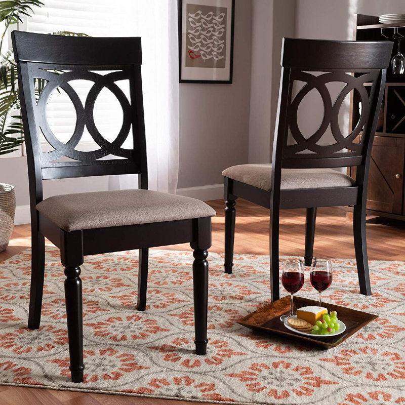Ingaret Guillemette Upholstered Solid Wood Cross Back Parsons Chair