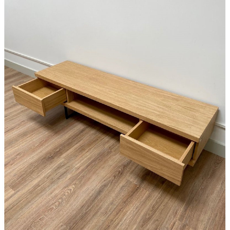 Larned Unfinished TV Stand for TVs up to 70", Natural