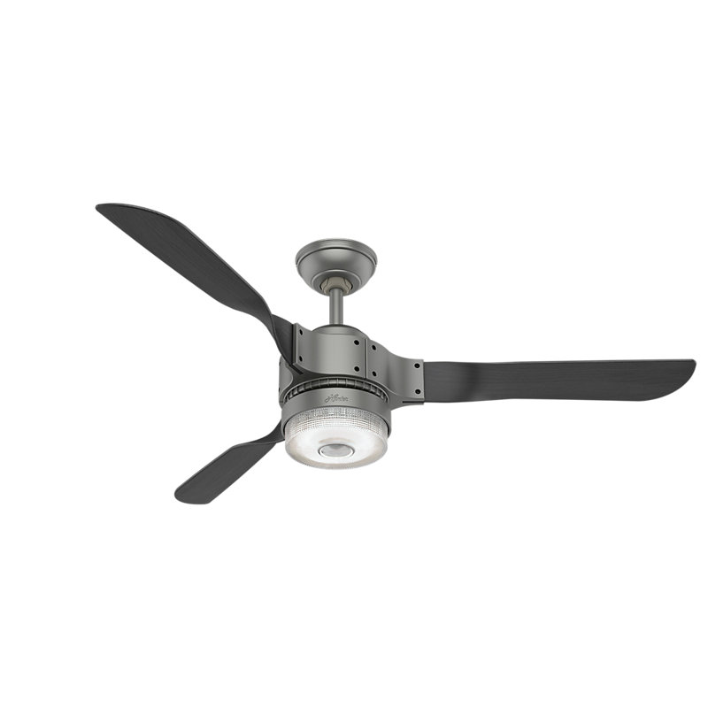 54" Apache 3 - Blade LED Smart Standard Ceiling Fan with Remote Control, Matte Silver