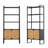 Modern Rattan Bookshelf, Wood 3-Tier Display Shelf With Woven Cabinet, For Living Room, Entryway & Bedroom, Black