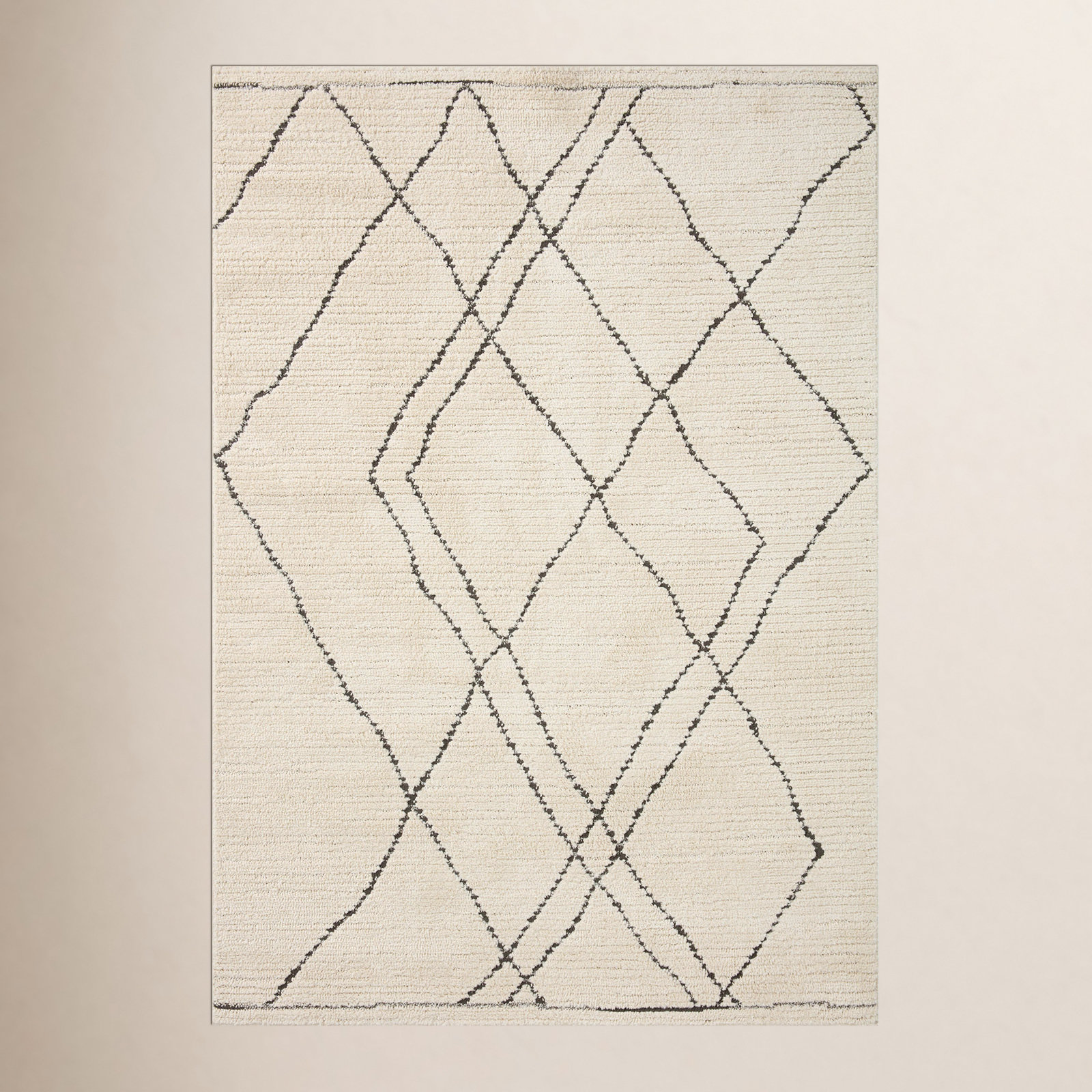 Kismet Ivory Charcoal Geometric Rug, Rectangle 7'10" x 10'