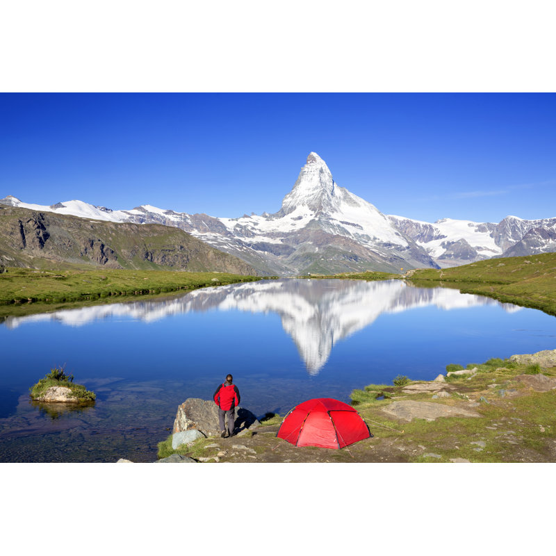 Mountain Camping at Sunny Day by Dietermeyrl, 20" H x 30" W