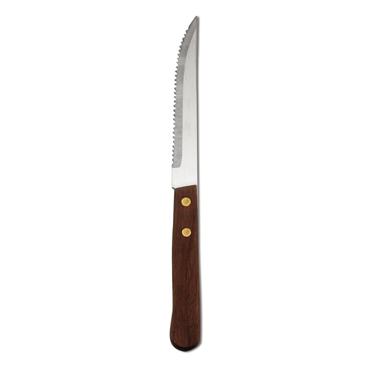 Set of 12 Delco by Oneida Elite Stainless Wooden Handle Steak Knives