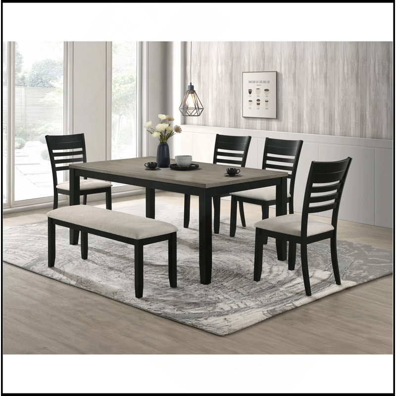 1pc noir gris banc salle à manger tissu d'ameublement cuisine salle à manger meubles en bois