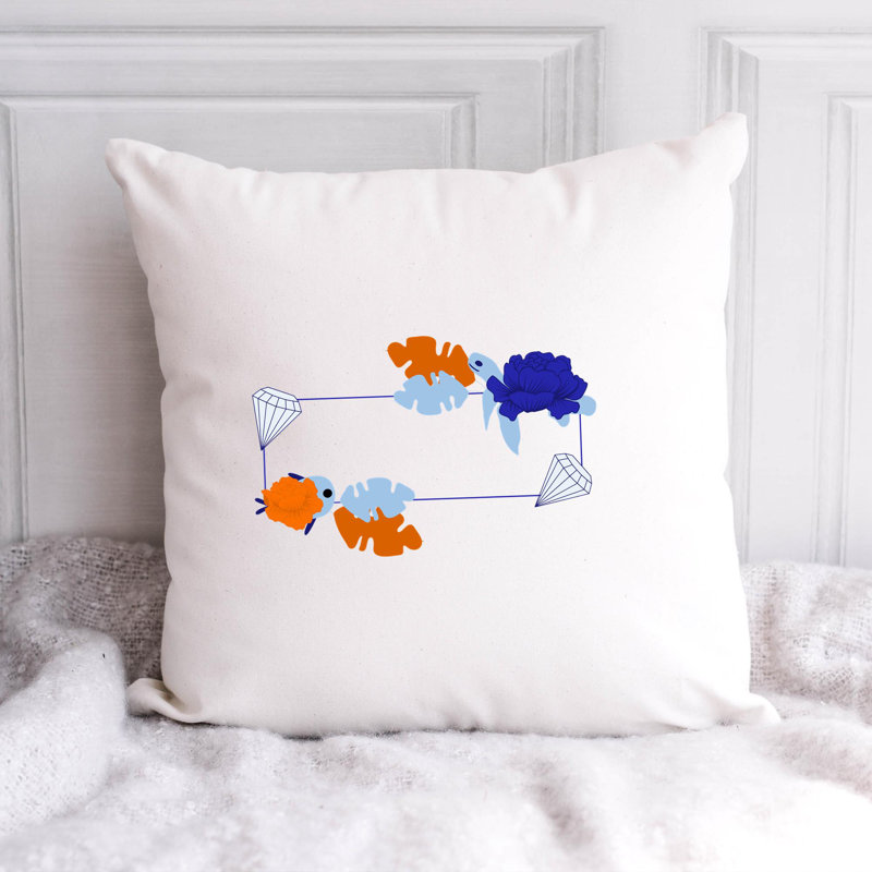 Nautical Sea Life_229 - Coussin décoratif avec coussin décoratif, H 20 po x l 20 po