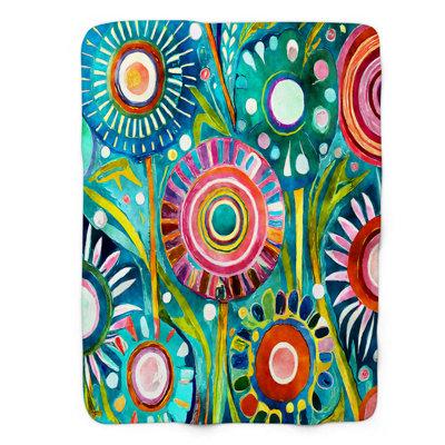 Dandelion Disco Dreams Throw Blanket