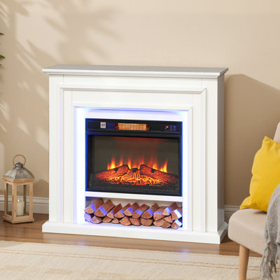 Metro Lane 105cm W White Electric Fireplace