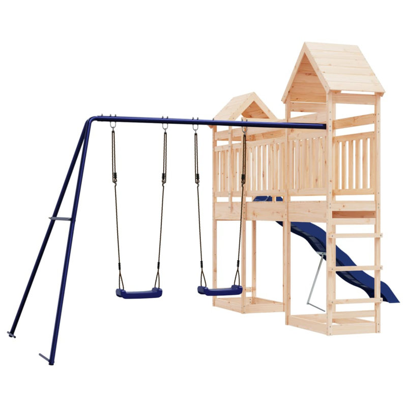 VidaXL Pine Swing Set with 2 Swing(s) , 1 Slide(s), Pine