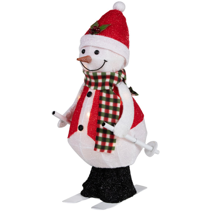 24" Lighted Animated Skiing Snowman Christmas Figurine