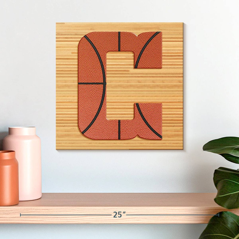 «Basketball C Alphabet» sur toile, H 16 po x l 16 po x P 1,25 po