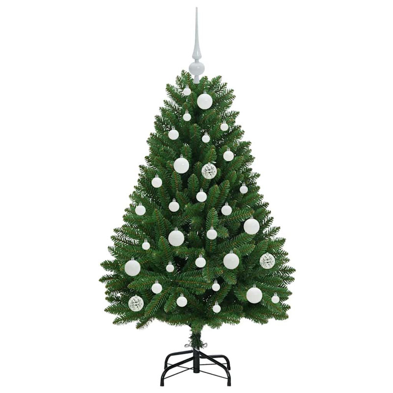 Artificial Christmas Tree with Stand Green PVC and Metal, 3.94 ft