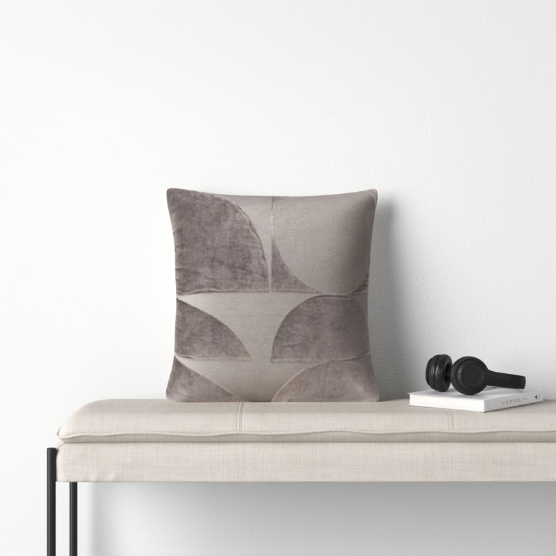 Joshelin 100% Cotton Poly Filled Throw Pillow, Gray
