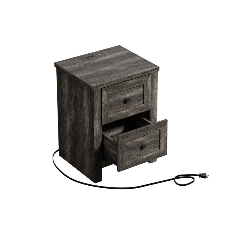 Arlina Nightstand, Rustic Gray
