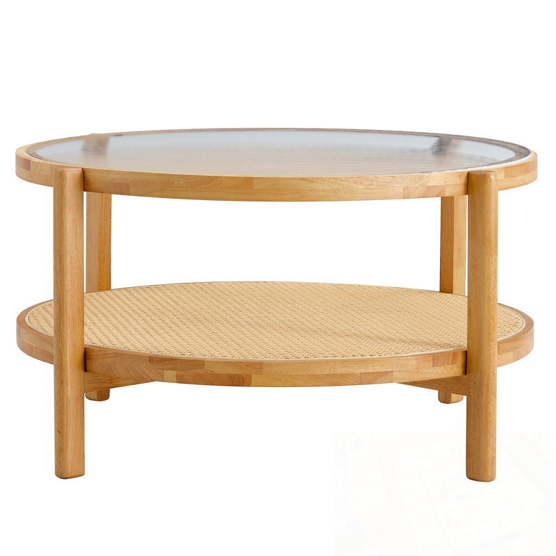 Round Coffee Table With Open Shelf