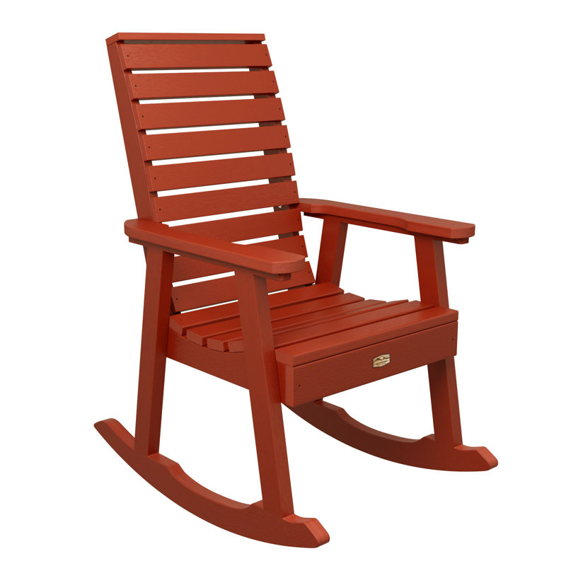 Chaise berçante en plastique Elisiah, Rouge