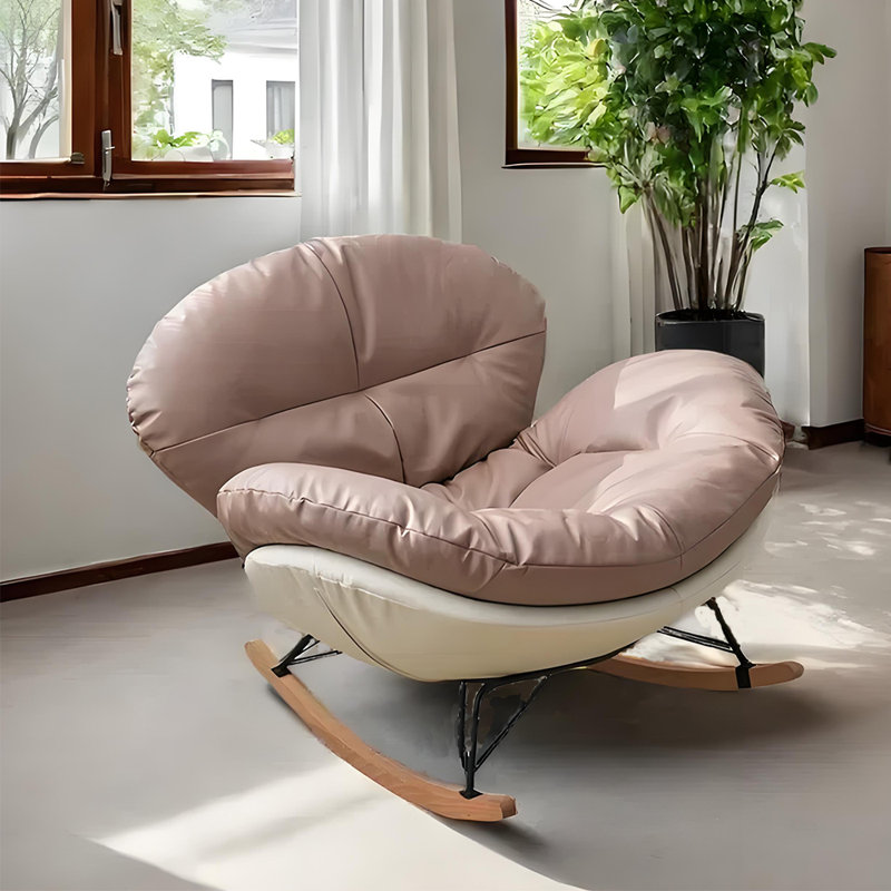 Chaise berçante coquille d'œuf, Tanné