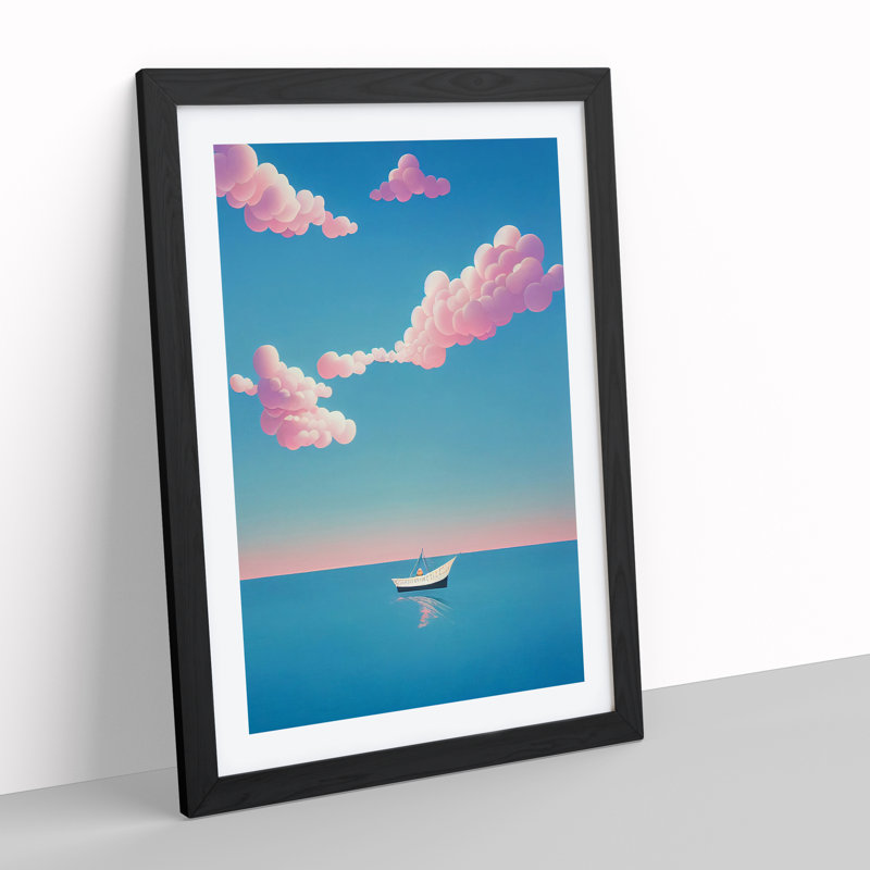 Boat Under The Sky - Print, White, Black Framed, 66cm H x 48cm W x 2cm D