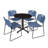 Nicklos Round X-Base Breakroom Table, 4 Zeng Stack Chairs-32668265-32668271