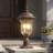 21" H 2-Light Bronze Vintage Outdoor Post Light, Water Glass Exterior Lamp for Porch