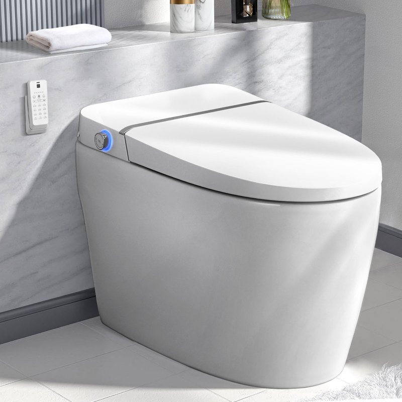 ADA Height Tankless Smart Bidet Toilet, Auto Open/Close, Auto Flush, Blackout Flush,Heated Seat, Warm Wash, Dryer