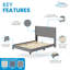 Boyd Sleep Mia Linen Platform Bed Frame with Tufted Headboard, No Box Spring Required-1606694210-1606694214