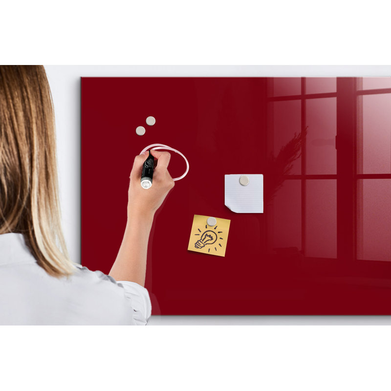 Magnetic Glass Dry Erase Board, Burgundy